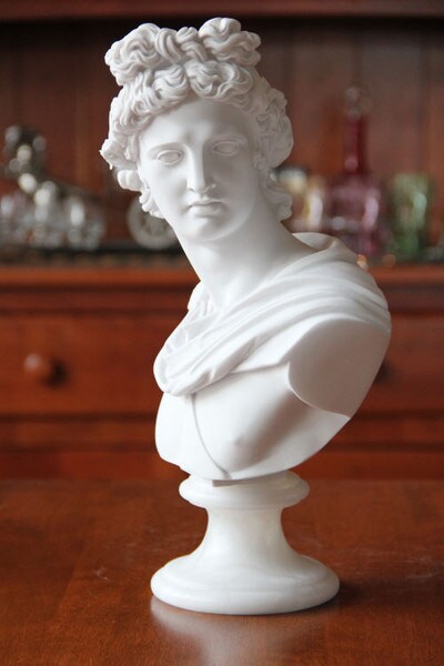 Bust Of The Apollo Belvedere Reproduction God Hunt Statue Head Art
